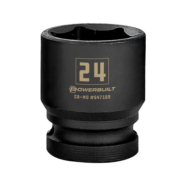 Powerbuilt 1/2" Drive 24Mm Impact Socket 647169